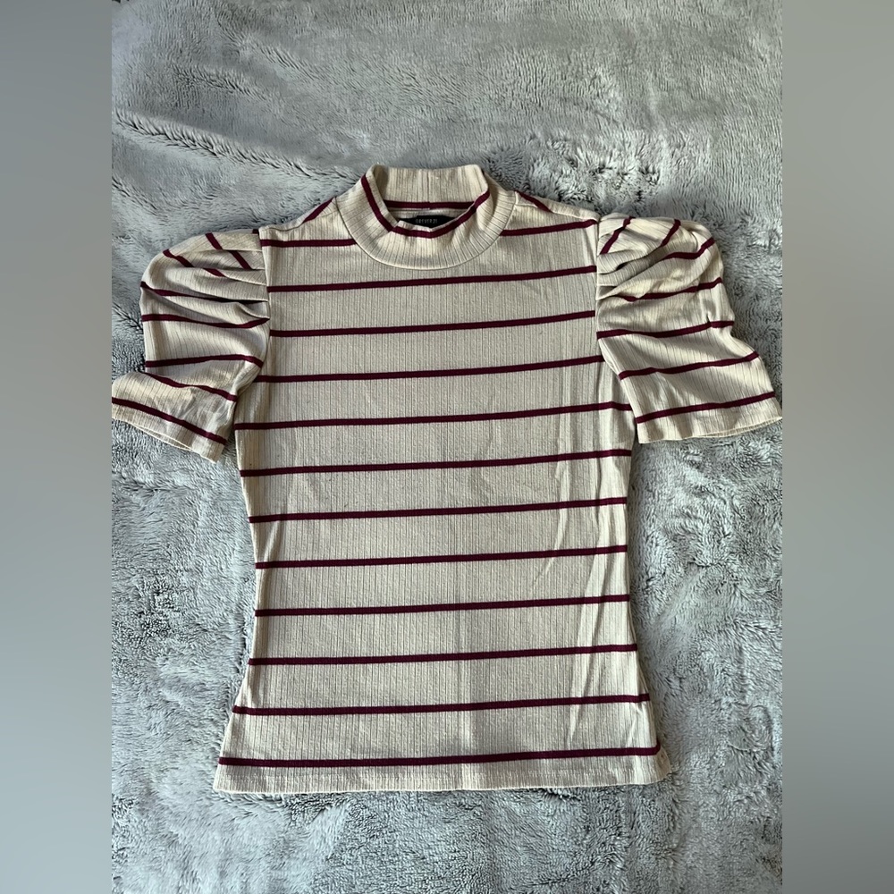• Forever21 • striped puffed sleeve shirt